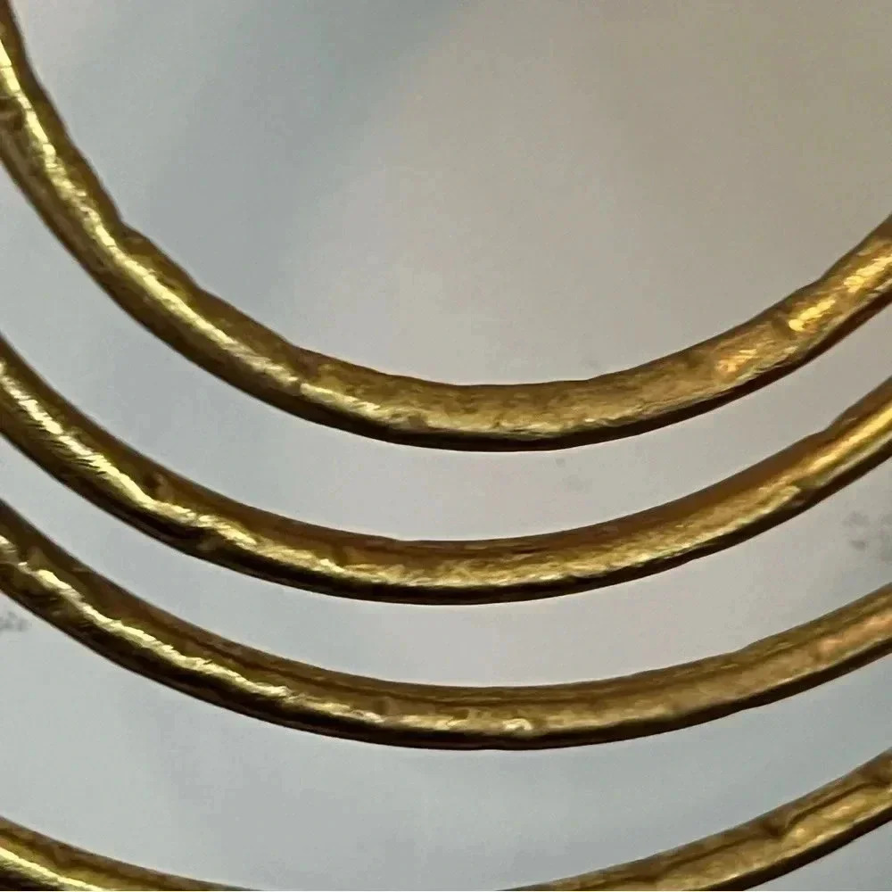 DECORATIVE ABSTRACT METAL ROSE GOLD SPEAR SCULPTURE - Picture 4 of 10